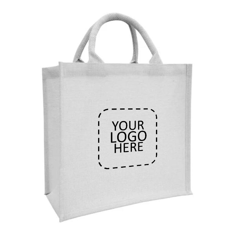 White Laminated JUCO Bag With Cotton Padded Handle